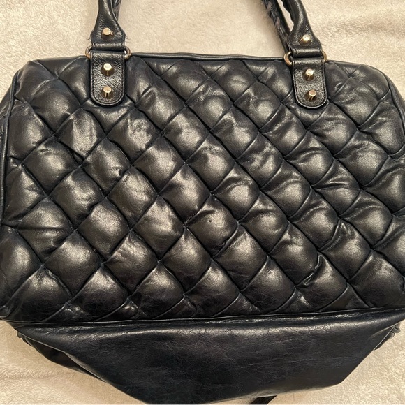 Balenciaga Deep Navy Quilted Leather Tote with Chain Detail - Picture 4 of 6
